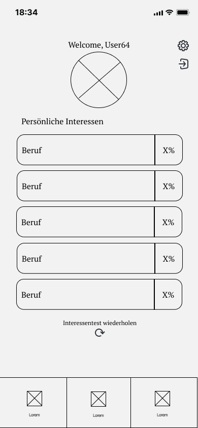 Digital Wireframe of ByteMentor's profile page
